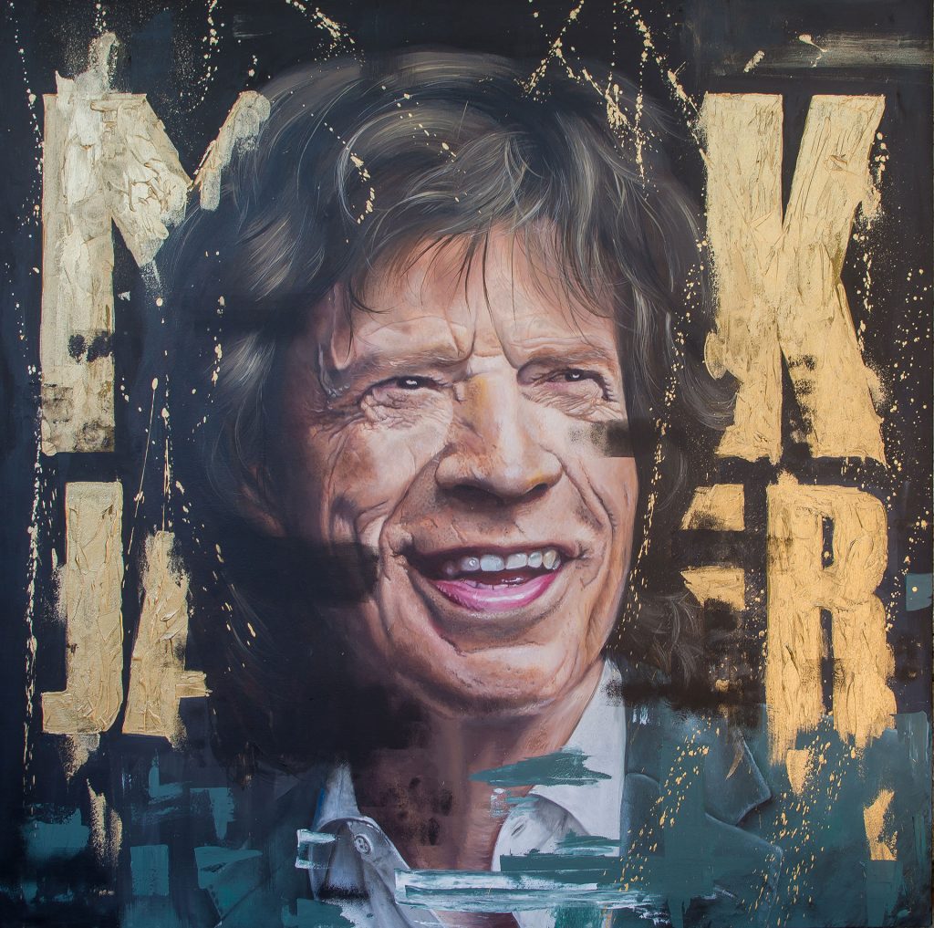 Mick Jagger portrait painting